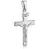 MATERIA by Matthias Wagner MATERIA - Ciondolo a forma di croce da uomo e donna in argento 925 con Gesù INRI, opaco rodiato - disponibile anche con collana e Argento, colore: Croce senza catena., cod. #KA-9