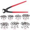 AMTOVL Kit Pinza Crimpatrice con 130pz Fascette Stringi Tubo 6-21mm Assortiti Stepless Collari Stringitubo Flessibile in Acciaio Inox 304 a Singolo Orecchio Regolabile con Morsetto per Tubi Condotti
