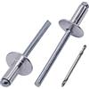 SKIR'CO (50 pezzi) Rivetti ciechi in alluminio con flangia grande 5,0 x 12 mm, mandrino in acciaio, punta da trapano inclusa