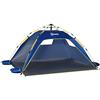 Outsunny Tenda da Spiaggia Pop Up con 2 Finestre Traforate e Porta Richiudibile, 220x173x120cm Blue e Giallo