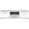 FORTE Beach Mobile base TV con 2 ante e 1 cassetto, prodotto in legno derivato, effetto rovere sabbiato e bianco, 55 x 149,5 x 39,5 cm