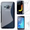 ebestStar - Cover Compatibile con Samsung J1 Galaxy J1 2016 4G SM-J120F Custodia Protezione S-Line Silicone Gel Morbida Sottile, Trasparente + Vetro Temperato [Apparecchio: 132.6x69.3x8.9mm 4.5'']