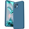 Vancle Cover per Xiaomi Mi 11 Lite 5G NE/Mi 11 Lite 4G,Liquid Silicone Protezione Full Body Custodia Con Fodera in Microfibra (Blu navy)