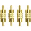 Greluma 4 pz adattatore connettore RCA maschio a maschio, accoppiatore RCA