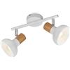 RL LIVE YOUR LIGHT Reality Spot Bar Latika R81522031, Metallo Bianco opaco, Legno sintetico, escl. 2x E14