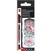 Graphix - Set di 12 pennarelli indelebili con punta doppia, 1-2 mm e 0,5 mm, colori brillanti, ad asciugatura rapida, inchiostro a base di alcol, inodore e impermeabile