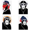 FINGERINSPIRE 4 stencil a forma di scimpanzé hiphop, 4 stili, modello da disegno con oranghi, gorilla con cuffie, stencil in plastica per dipingere su legno da parete, decorazione per la casa fai da