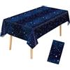 YXHZVON 1 Pezzi Tovaglia Battesimo Usa e Getta, Tovaglia Compleanno Stellata Blu, Tovaglie Riutilizzabile per Decorazione Casa Anniversario Laurea Compleanno Party(137 x 274 cm)