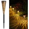 GEARLITE GEARLTIE - Lampade solari per esterni, 4 pezzi, 800 mAh, luci solari per esterni, con LED caldo/bianco, IP65, resistente alle intemperie, balcone, decorazione da giardino, in metallo, lanterne solari