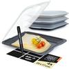 Moritz & Moritz Set da 4 Contenitore per Affettati Frigorifero Vaschette per Affettati da Frigo con Etichette adesive scrivibili