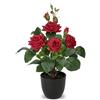 Briful - Piante artificiali, cespuglio di rose, 34 cm, in vaso, rose artificiali, decorazione per soggiorno, balcone, terrazza, giardino, matrimonio