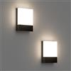 Klighten 2 Pezzi 24W Lampade da Parete LED Esterno/Interno IP65, Applique da Parete Moderno in Alluminio, Lampada a Muro per Balconi Giardini, Nero, 1500 Lumen, Bianco Neutro 4500K