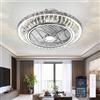 RRBEST Crystal Ventilatori Da Soffitto Con Lampada 72W LED Fan Plafoniera Invisibile 3 Velocità Con Telecomando Dimmerabile Decorazione D'interni Illuminazione Camera Da Letto Ristorante Fan Lampadario(A)