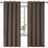 YSTELLAA Tende 100% Oscuranti Per Interni 2 Pezzi, 140×175cm, Effetto Lino, Tende Termiche, Con Anelli, Tenda Termica Isolante Freddo E Caldo, Fonoassorbenti, Moderne, Caffè