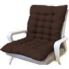 DG Catiee Cuscino morbido per sedia con schienale basso, con lacci di fissaggio, cuscino reclinabile per sedia con schienale e schienale per casa, ufficio (80 x 40 cm, marrone scuro)