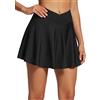 baleaf Gonne a pieghe da tennis da donna atletica da golf con pantaloncini tasche per corsa allenamento sport gonna da tennis borsa, A-nero-classico, L