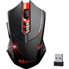 UrChoiceLtd®2017 ET TECH X-08 2.4GHz 2000DPI 8D 7 Pulsante Rosso Usb Senza fili Del Gioco Mouse Ottico Per Il Mouse Notebook Notebook Computer Desktop Mac PC (Rosso)