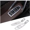 DIYUCAR Pannello di copertura in plastica ABS per sportelli e alzacristalli dell'auto, decorazione adesiva per B-M-W X1 U11 2023-2024, accessori interni (argento)