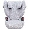 JYOKO KIDS Copertina in Cotone per seggiolino auto compatibile con Cybex Solution G I-size (White Star)