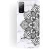 HopMore Marmo Cover per Samsung Galaxy S20 FE / S20 FE 5G Silicone Morbido Disegni Marble Bianca Belle Custodia per Samsung Galaxy S20 FE Case Morbide Antiurto Gomma Protettiva Molle - Mandala