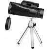 GagalU Telescopio monoculare 12x42, prisma FMC impermeabile ad alta potenza con obiettivo monoculare compatto con adattatore per smartphone e treppiede monoculare con visione ch