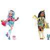 Monster High - Cleo de Nile, bambola snodata alla moda, dai capelli con ciocche blu & Lagoona Blue, bambola snodata alla moda e capelli con ciocche colorate