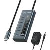 PULWTOP Hub USB C Alimentato,7 Porte USB C 10Gbps 3.2 Generation,7° Hub USB-C Per Il Trasferimento Dati e La Ricarica,Per any type c Laptops