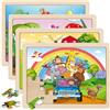 SYNARRY Puzzle Legno Bambino 3 4 5 Anni Giocattolo Bambino 3 4 5 Anni | 4×24 Pcs, Puzzle Animali, Regalo Bambino, Giochi Educativi