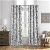 Elrene Home Fashions Tenda a pannello oscurante con stampa botanica, misto lino, grigio, 132 cm di larghezza x 213 cm di lunghezza (confezione da 1)