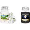 Yankee Candle Candela Profumata in Giara Grande, Clean Cotton, Durata Fino a 150 Ore & Candela Profumata In Giara Grande, Notte Di Mezza Estate, Durata Fino A 150 Ore, ‎10.7 X 10.7 X 16.8 Cm