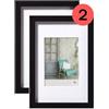 walther design Stockholm EA520BD, Cornice in Legno, Confezione Doppia, 15 x 20 cm, Nero
