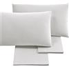 Puraluna CUORE - Completo Letto Matrimoniale 160x200 | set di lenzuola | MADE IN ITALY | sotto con angoli H30 (Bianco, Matrimoniale Lungo)