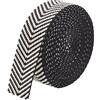 BENECREAT Fettuccia di Cotone da 4.6 m, Fettuccia in Policotone Nero, Fettuccia Jacquard, Fettuccia Piatta con Motivo A Righe, per Manici per Borse in Tessuto, Fettuccia per Borsa