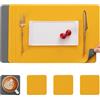 Myir JUN Tovagliette e Sottobicchieri, Tovagliette in Pelle e Sottobicchieri Set Tovagliette Americana Plastica Lavabili Tovagliette Impermeabile Tovagliette (Grigio Giallo, Set di 4)