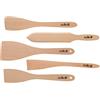 Uulki | Set di spatole in Legno | spatola per frittura/Pala da Forno con giratorta a Punta/giratorta per crêpes | in Legno di faggio | Utensili da Cucina Set da 5 Pezzi