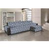 IlGruppone Il Gruppone Passione Casa Copridivano Universale con Penisola Trapuntato Made in Italy Antiscivolo Copri Seduta Protegge da Cani e Gatti Salva Divano Idrorepellente - Reticolato Blu - 280 cm