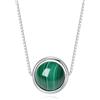 COAI Collana da Donna in Argento Sterling 925 con Ciondolo Circolare di Malachite, Collana Malachite Naturale da Donna