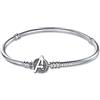 HappyStar Bracciale Donna Bead Charm Da Donna in Argento Sterling 925,Bracciale con maglia snake e chiusura, Charms Compatibili,Regali per donne.