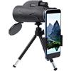 GagalU Potente telescopio monoculare a lungo raggio 80X100 per smartphone Zoom ottico con clip per telefono Treppiede per escursionismo Campeggio Birdwatching