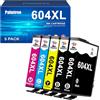 Palmtree 604XL Cartucce di Inchiostro Compatibili per cartucce epson 604 per cartucce epson xp 2200 wf 2930 per Epson Expression Home XP-2200 XP-4200 XP-3200 Workforce WF-2950DWF WF-2910DWF (5 Pezzi)