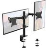 GRIFEMA GB2001-2 Braccio per Monitor Doppio, Supporto per Monitor Regolabile in Altezza per Schermi LED LCD da 13 - 32, Rotazione a 360°,Dimensioni VESA 75/100, capacità di Peso Fino a 9 kg