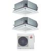 Mitsubishi Electric Climatizzatore Condizionatore Mitsubishi Electric Dual Split Inverter a Cassetta 60x60 SLZ-M 9+9 con MXZ-2F42VF R-32 Wi-Fi Optional 9000+9000