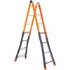 SALONE SRL Scala telescopica a cavalletto in acciaio 4+4 gradini h 380 cm Giraffa Brixo