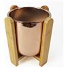 Leaf Fioriere in ceramica, supporto in legno dorato, 15 cm