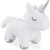 Relaxdays Unicorno Fermaporta, in Stoffa con Imbottitura in Sabbia, Pesante & Morbido, Blocca Porte & Finestre, Bianco, 1 pz