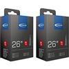 Schwalbe SV13, Tubo Interno Unisex-Adult, Nero, 26 inch x 1.5-2.5 (40mm Presta Valve), 2 confezioni