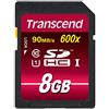 Transcend TS8GSDHC10U1 Scheda di Memoria SDHC da 8 GB, UHS-I 600x, Classe 10