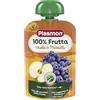 Plasmon 100% Frutta Mela e Mirtillo 100g Pouch Con aggiunta di Vitamina C, solo gli zuccheri della frutta