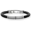 THOMAS SABO Bracciale da Uomo con Croce in Pelle, Nero, 17,5 cm, LB41-019-11-S