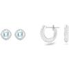 Swarovski Orecchini Stud Swarovski Angelic Square, turchese, placcato rodio, Esclusivi Amazon & Orecchini a cerchio Stone, Pavé, Piccoli, Bianchi, Placcato rodio